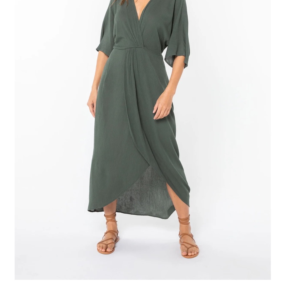 Elegant Green Wrap Dress